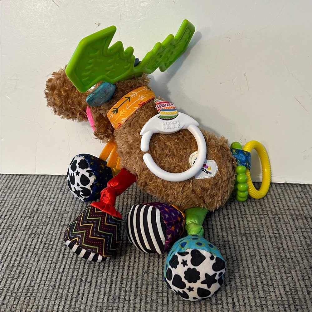 🎁 Baby toys Lamaze moose stroller baby toy and Kellytoy Gray Pink Plush Bunny - Picture 6 of 9